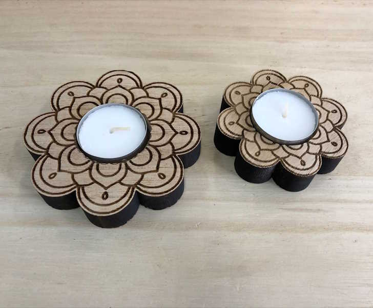 Porta velas Flor